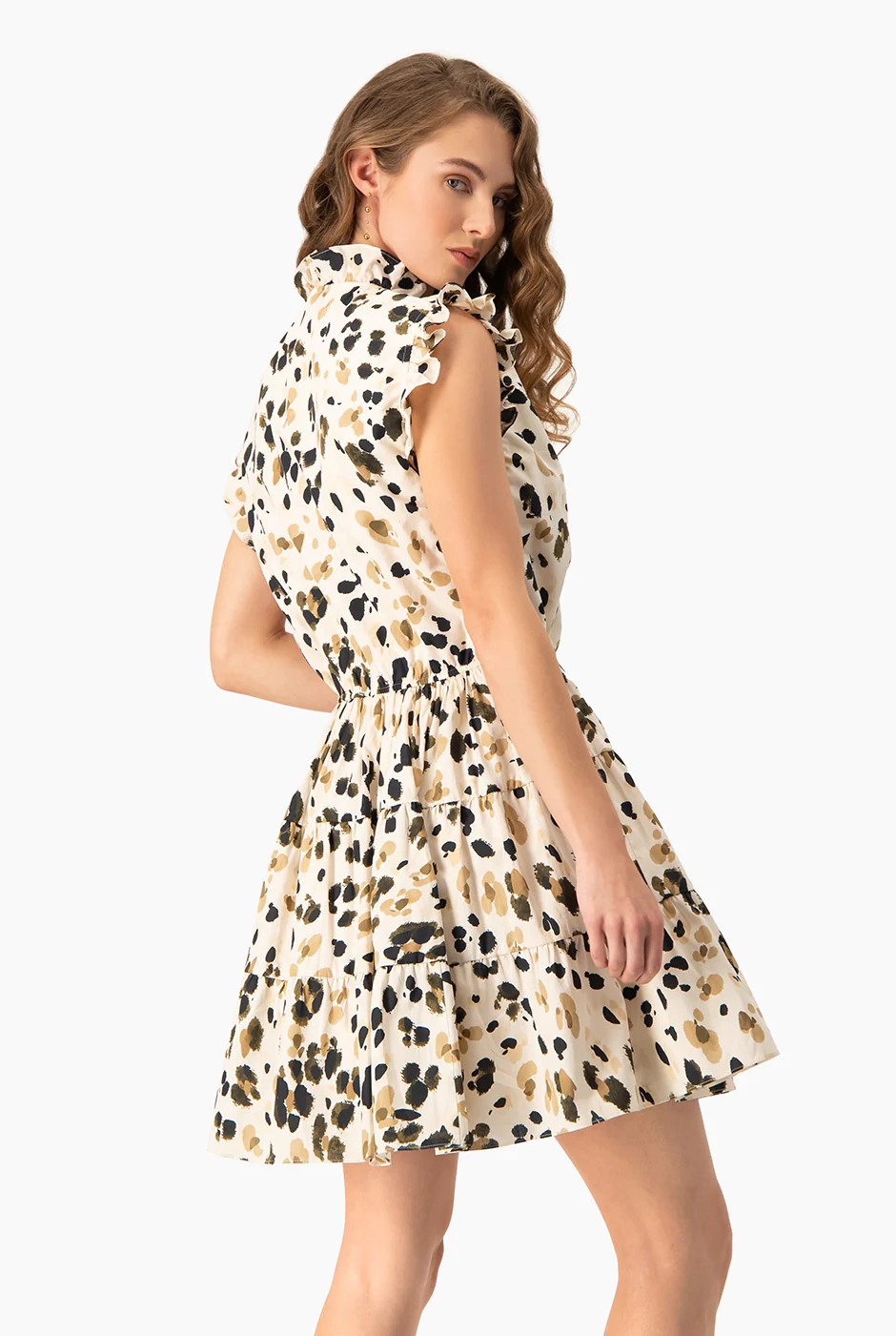 Vestido corto estampado y volantes - Image 2