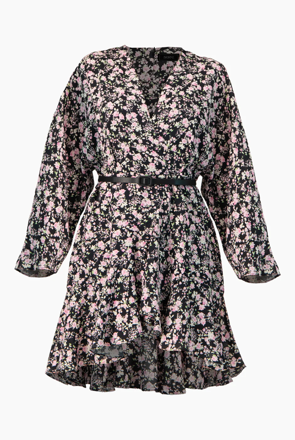 Vestido floreado corto escote en V - Image 5