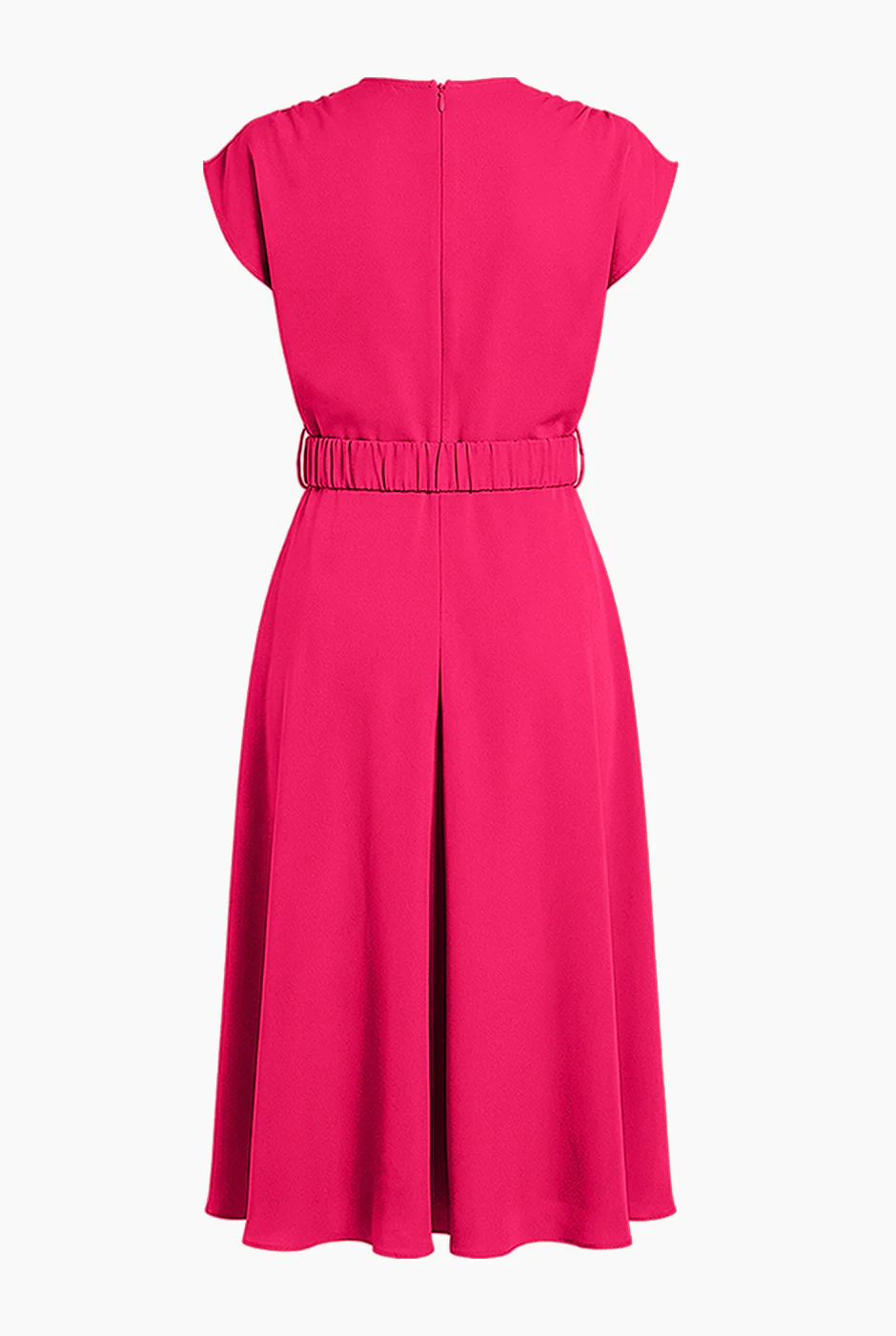 Vestido fucsia midi escote en V - Image 6