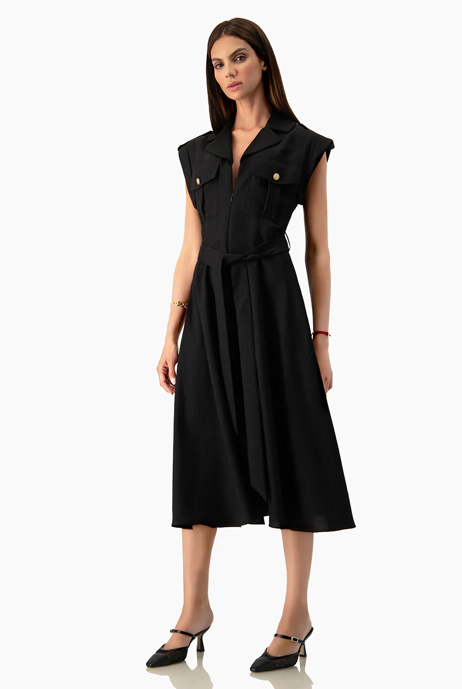 Vestido Ivonne midi con cinta - Image 3