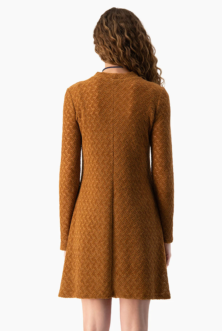 Vestido Ivonne tejido corto cafe - Image 2