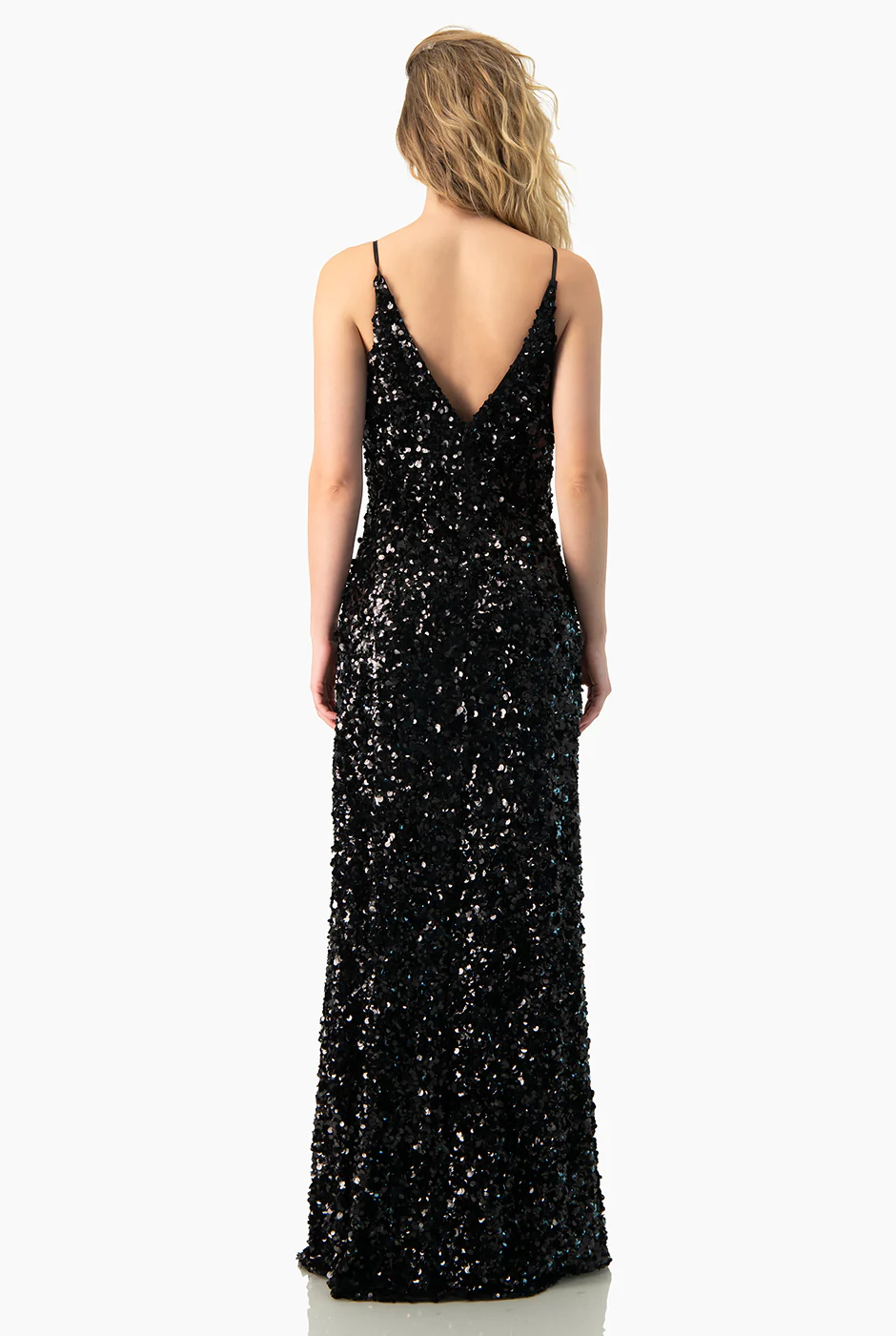 Vestido largo de lentejuelas negro - Image 2