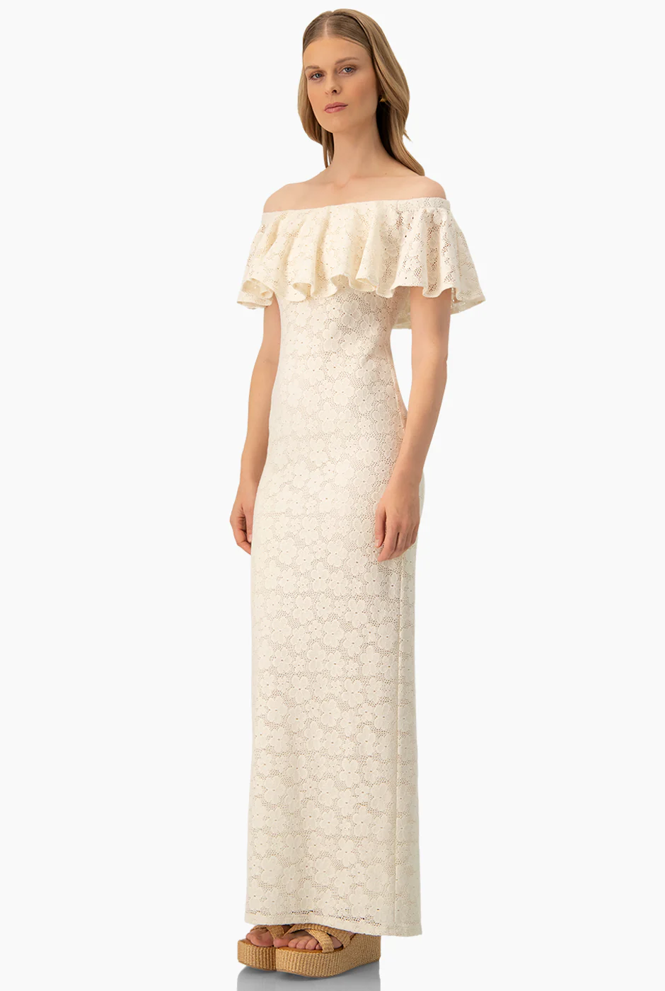 Vestido largo escote bardot - Image 3