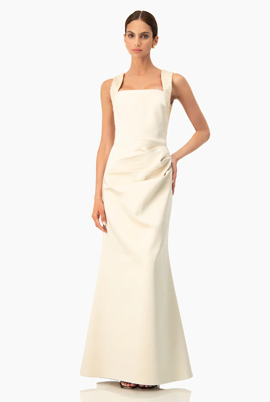 Vestido largo escote cuadrado