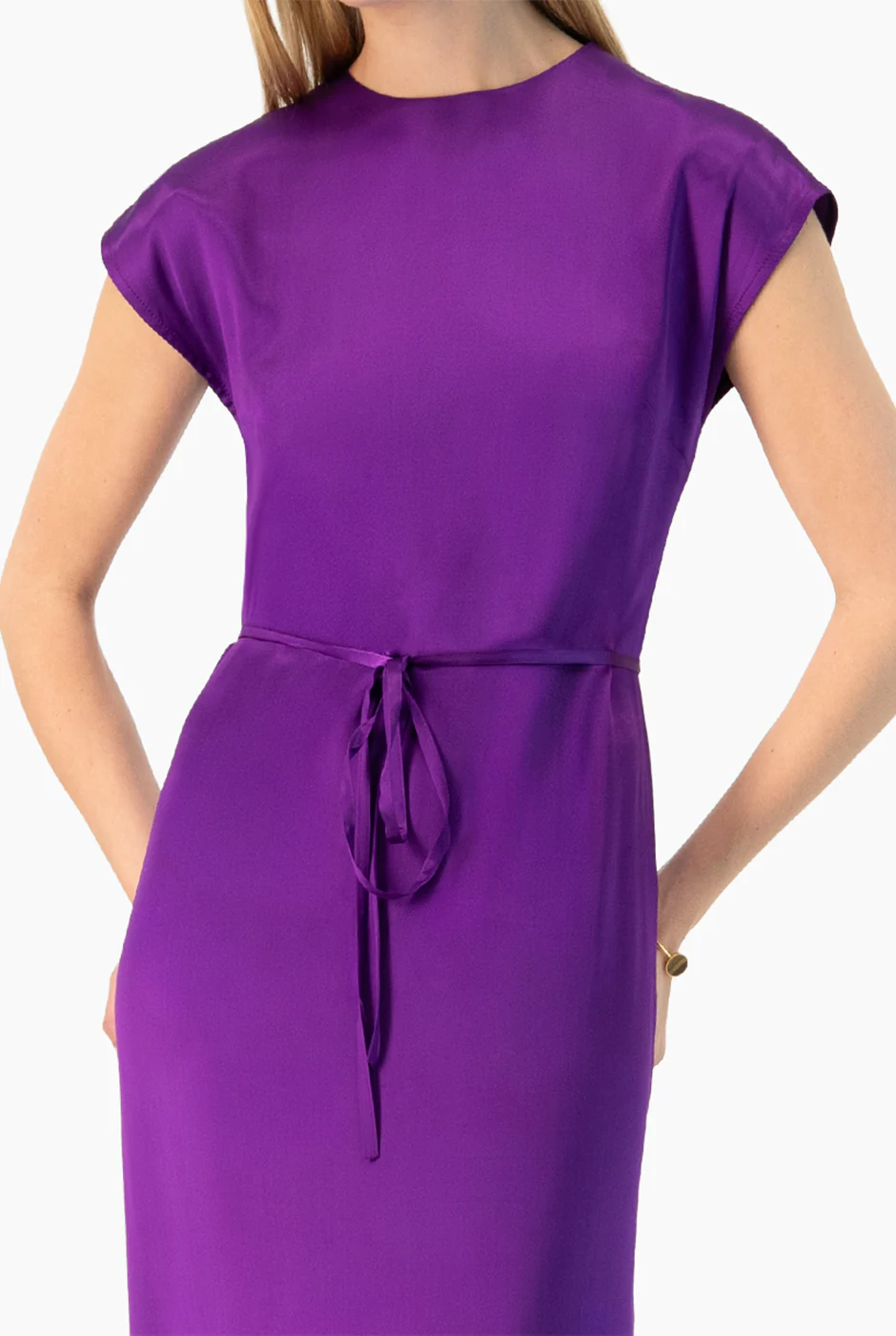 Vestido largo morado sin mangas - Image 4