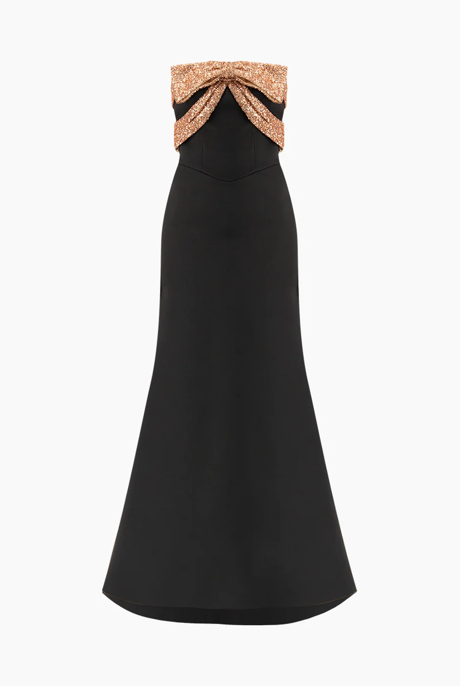Vestido largo strapless con moño - Image 5