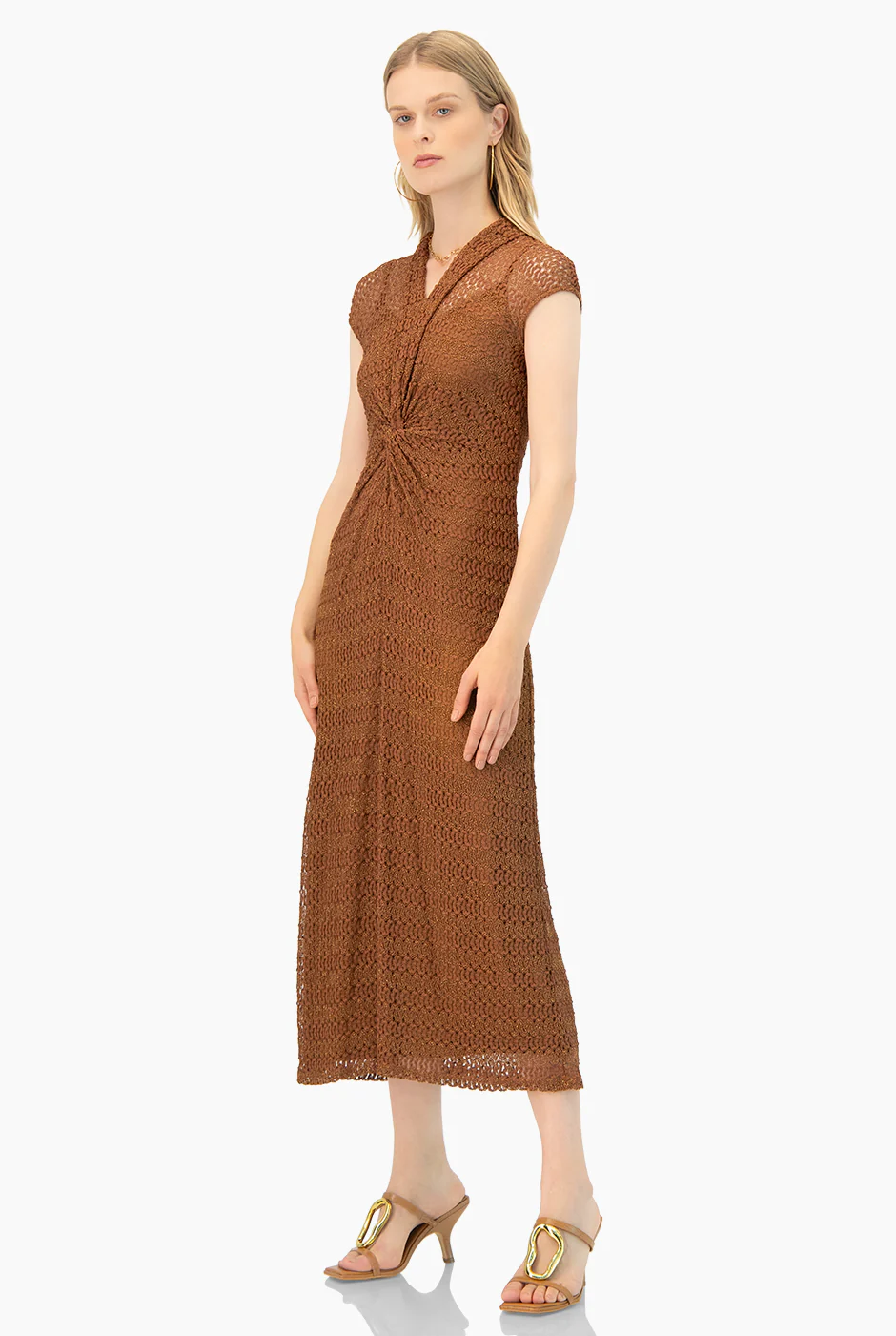 Vestido largo tejido hombro caido - Image 3