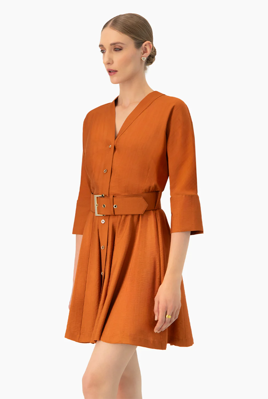 Vestido linea A con cinturon - Image 4