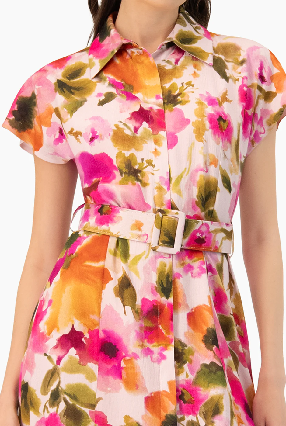 Vestido midi estampado con cinturon - Image 4