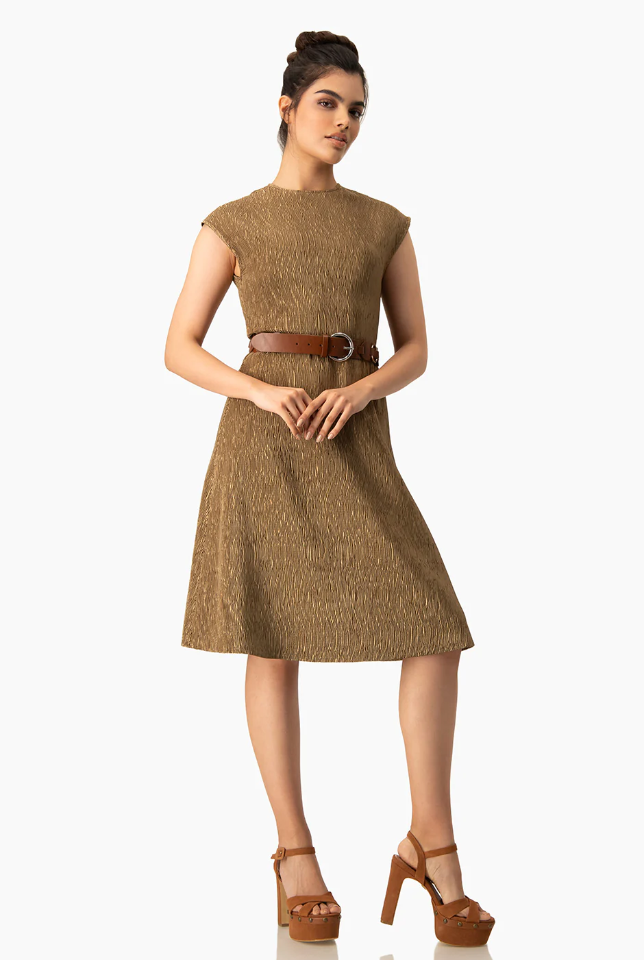 Vestido midi plisado - Image 3