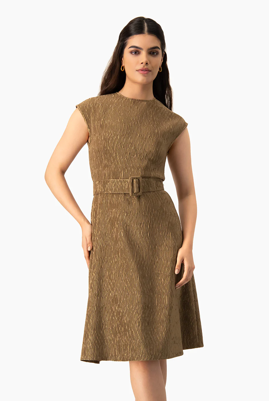 Vestido midi plisado - Image 4