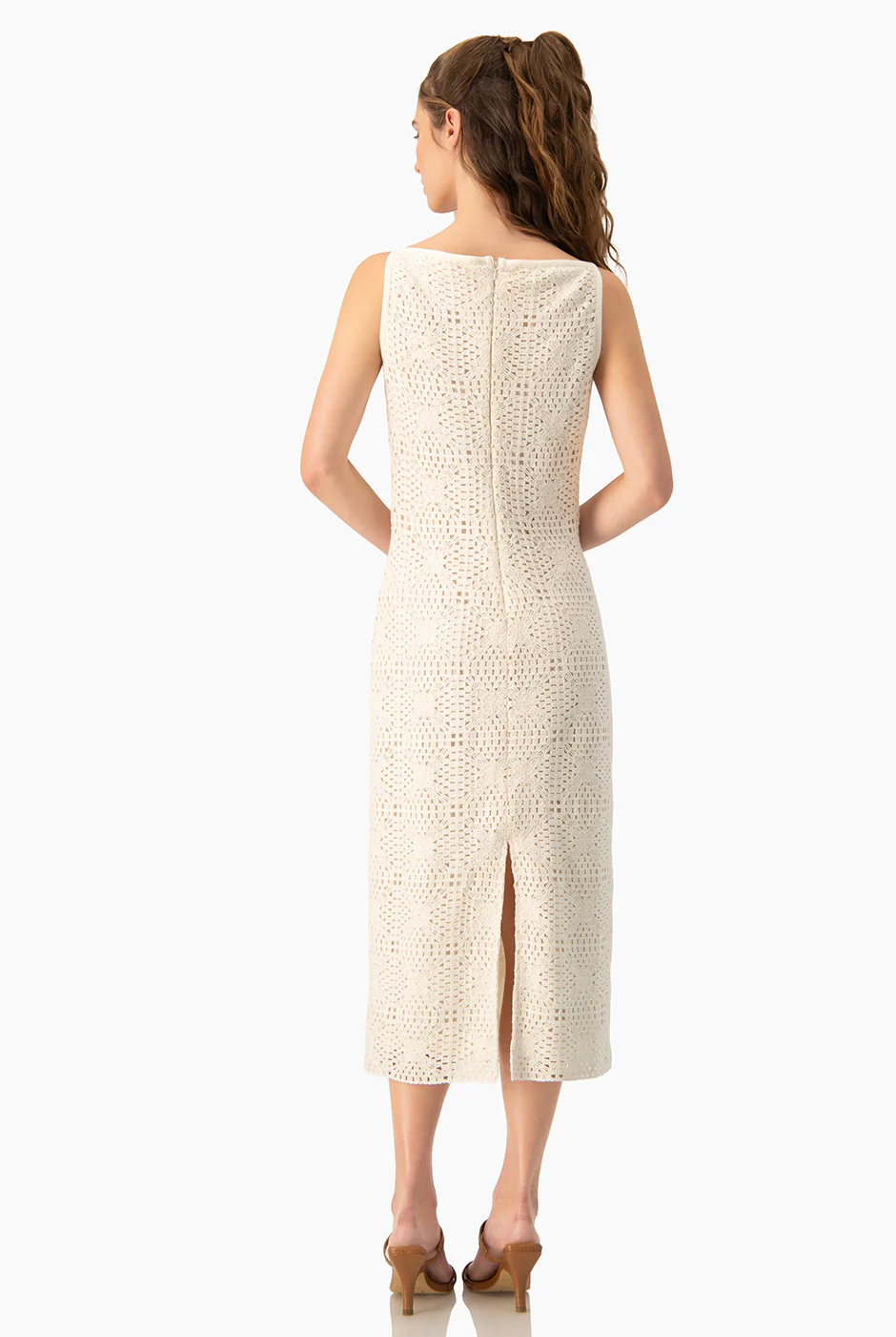 Vestido midi sin mangas tejido - Image 2