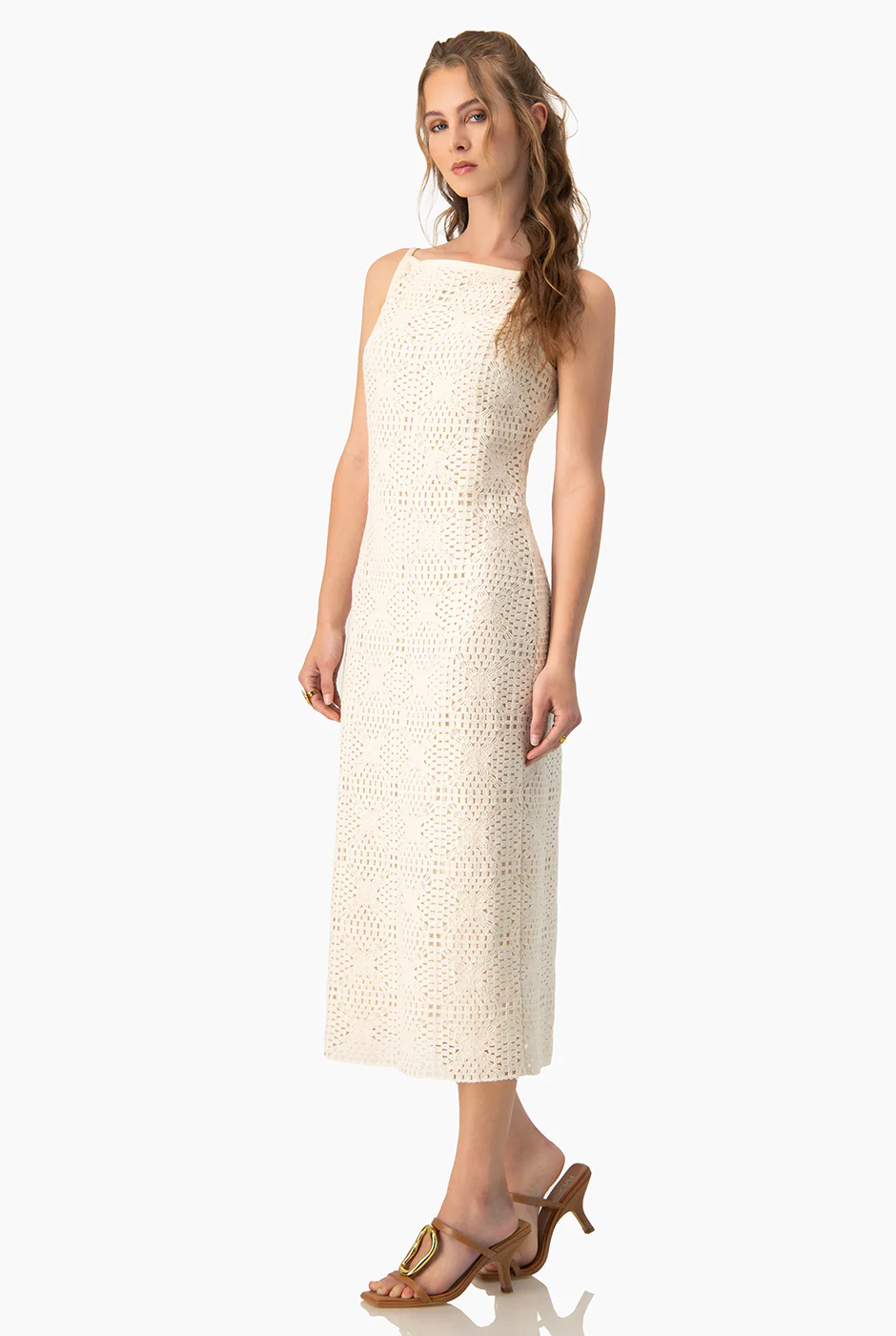 Vestido midi sin mangas tejido - Image 3