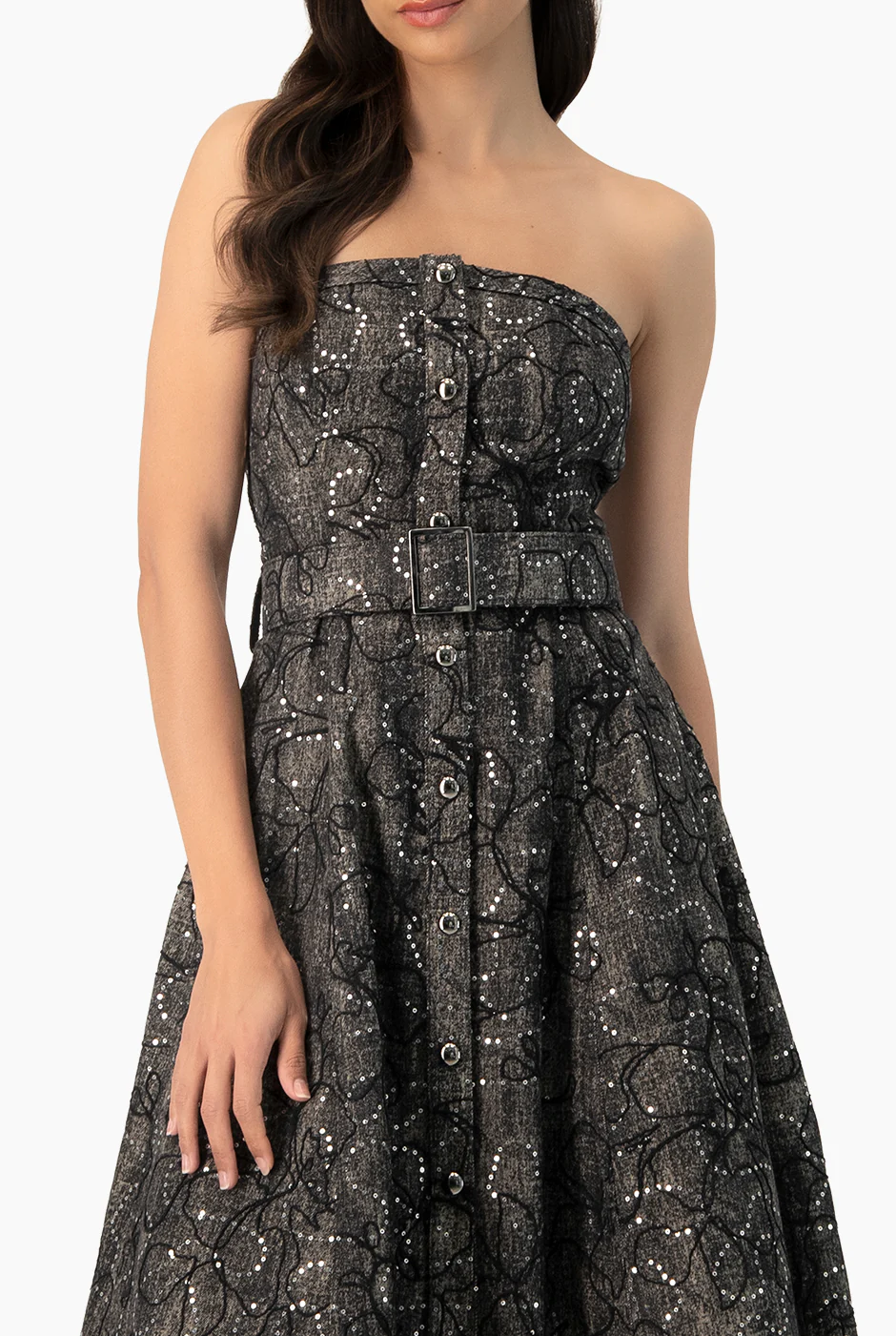 Vestido midi strapless - Image 4