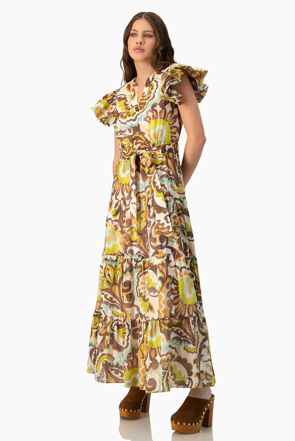 Vestido midi volantes en sisa - Image 4