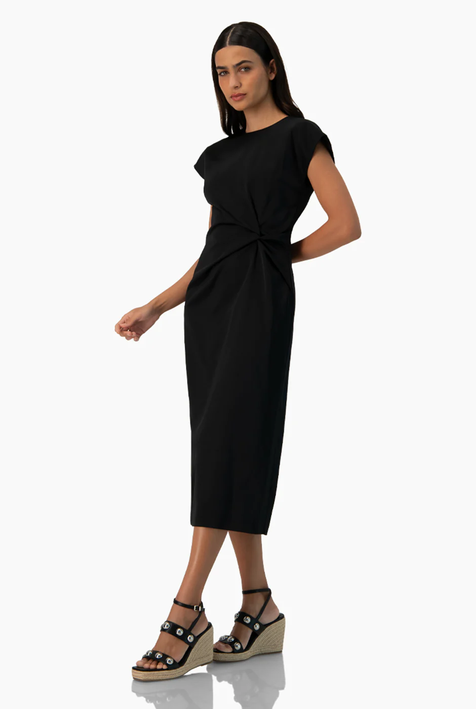 Vestido negro de hombro caido - Image 3