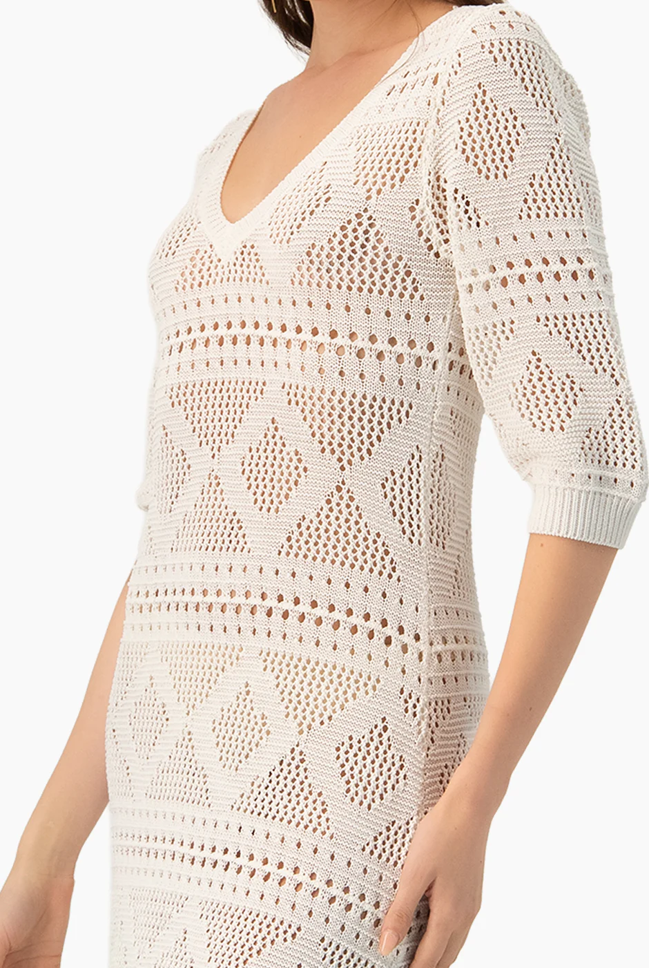 Vestido Off-White Calado - Image 4