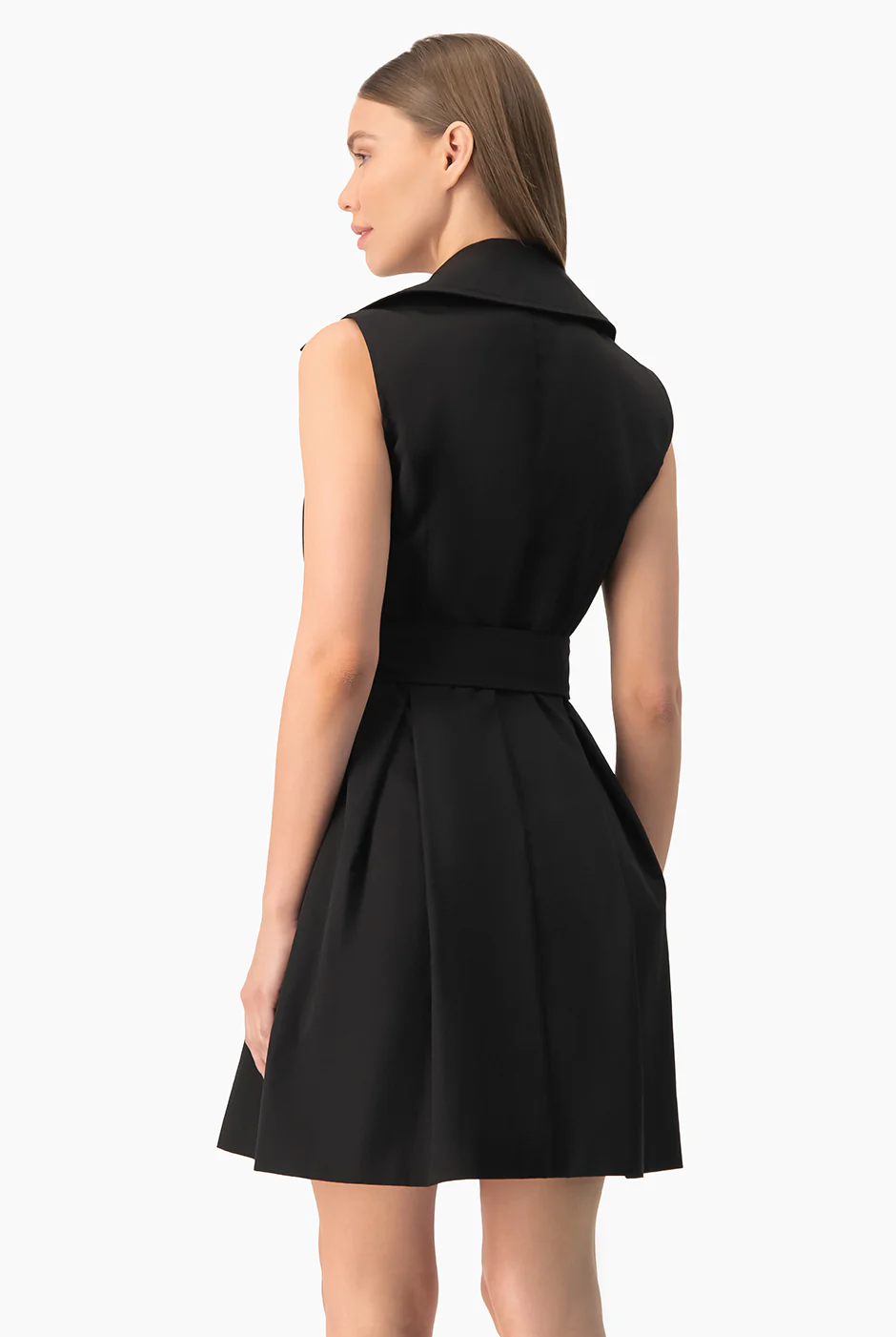 Vestido sin mangas cruzado negro - Image 2