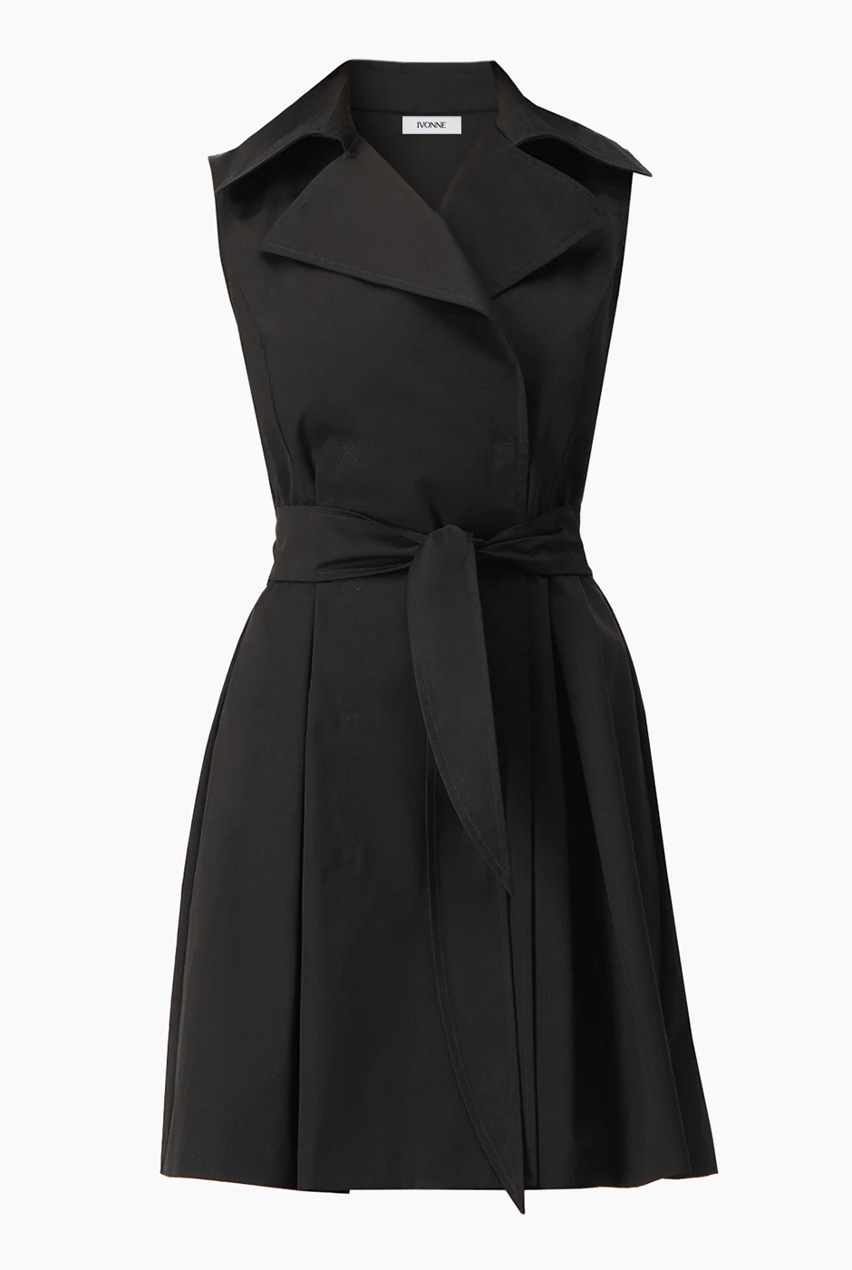 Vestido sin mangas cruzado negro - Image 5