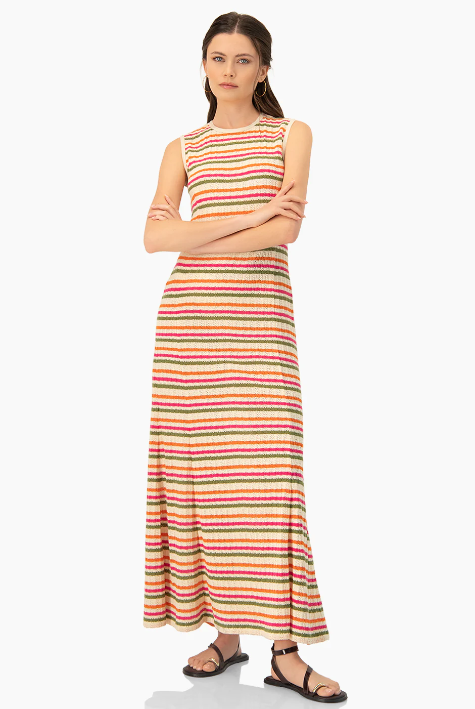 Vestido tejido largo sin mangas
